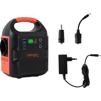 Preview: Compact power station 88.8 Wh solar generator with 230 V socket, 100 W, USB-C PD65W, 12 V DC, LED display & 500 lm light for camping & emergency power