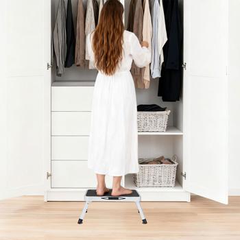 Preview: Marchepied robuste, 150 kg - acier, escabeau de cuisine antidérapant avec verrous de sécurité, peu encombrant pour travailler en toute sécurité