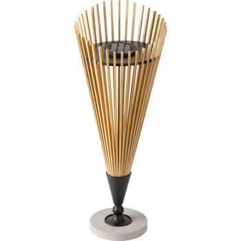 Preview: Set of 4 decorative 60 cm bamboo solar lanterns: modern garden solar light with atmospheric illumination, weatherproof IP44