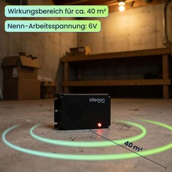 Preview: Praktische Mobile Marderabwehr mit Ultraschall, batteriebetrieben: Effektive Tierabwehr für KFZ - Ideal für Motorraum, Haus, Garage und Schuppen