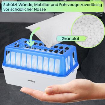 Preview: 2er-Set Ultimativer Raumentfeuchter: Leistungsstarker Luftentfeuchter gegen Schimmel & muffige Gerüche, Wiederbefüllbar & Stromlos