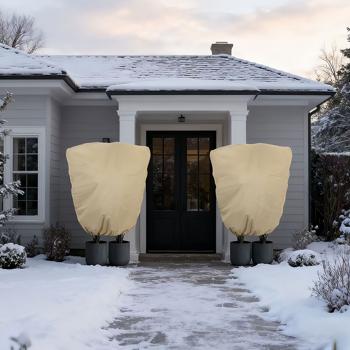 Preview: Copertura per piante XXL, protezione invernale, 240 x 200 cm, cappucci protettivi per piante in vaso come protezione antigelo con cordoncino e cerniera, traspirante