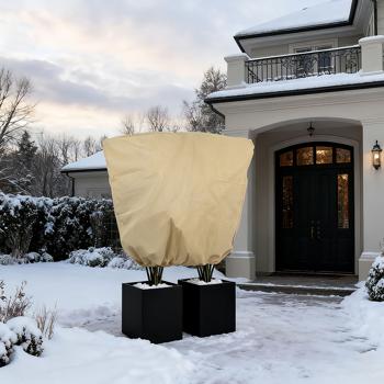 Copertura per piante XXL, protezione invernale, 240 x 200 cm, cappucci protettivi per piante in vaso come protezione antigelo con cordoncino e cerniera, traspirante