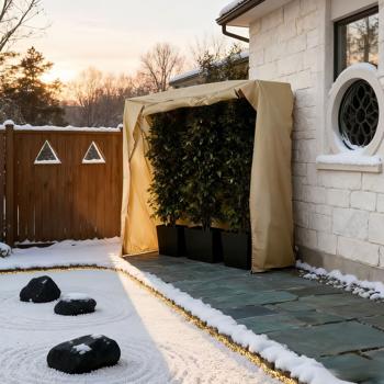 Preview: Housse de protection pour plantes, protection hivernale 200x180x70 cm pour palmiers et grandes plantes, couverture hivernale avec porte zippée pratique, voile 100 g/m²