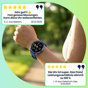 Preview: Fitnessuhr Blau mit Sporttracking: Anruffunktion, Herzfrequenz – Ein smarter Tracker für Ihr Training & Kommunikation am Handgelenk