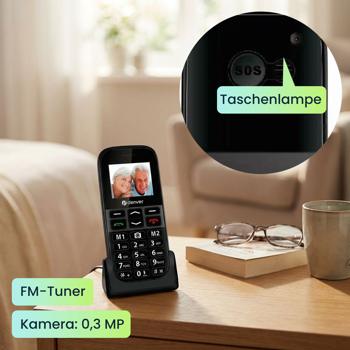 Preview: 4G Senioren Mobiltelefon mit SOS-Notruftaste: Einfaches Handy, grosser Bildschirm – Mehr Sicherheit & Erreichbarkeit für Senioren