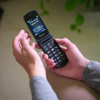 Preview: Téléphone Portable Pliable 4G Senior - Écran Couleur 2.4‘‘ Lisible - Touche SOS d‘Urgence - Bluetooth 5.0 - Radio FM & Lampe de Poche - Socle de Charge Inclus