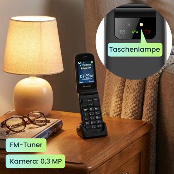 Preview: 4G Senioren-Klapphandy: 2,4’’ Farbbildschirm, Bluetooth, SOS-Taste – Ein sicheres Notfalltelefon für leichte Bedienung & Erreichbarkeit