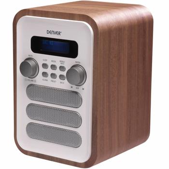 Retro DAB+/FM radio, wood look, white: Digital radio with an elegant design - A sound wonder for nostalgic enjoyment & clear stations