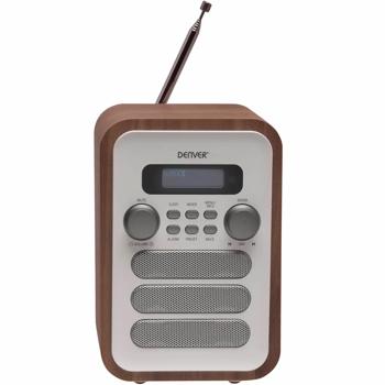 Preview: Radio Rétro Numérique DAB+/FM - Son Parfait, Bluetooth, 40 Présélections - Design Bois Blanc - Réveil, Antenne Télescopique