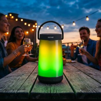 Bluetooth Lautsprecher mit Lichteffekt, 5 Watt: Tragbare Soundbox – Ein Partylautsprecher für stimmungsvolle Musik & bunte Lichtshows