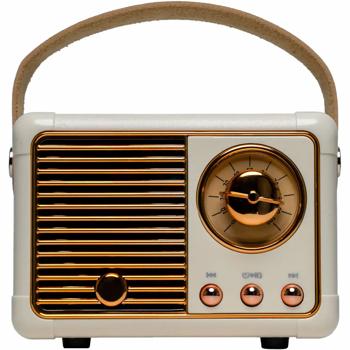 Kompakter Mini-Bluetooth Lautsprecher im 50er Kofferadio-Retro-Stil - kabelloses Musikerlebnis, perfekt für Fitness, Strand, Party oder im Homeoffice