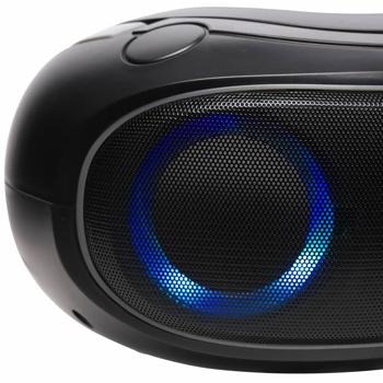 Preview: Boombox Lecteur CD Portable - Bluetooth, MP3 USB, AUX, Casque - Son Puissant 2x2W RMS, Lumières LED - Idéal Fêtes/Maison/Voyage