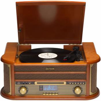 Centro musicale retrò: Lettore di dischi, radio DAB+ e piastra per cassette tutto in uno: il suono perfetto per la vostra casa