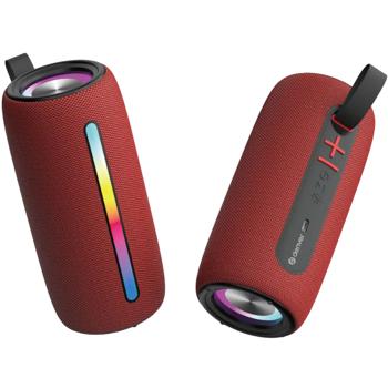 Preview: Mini Haut-Parleur Portable Bluetooth Bordeaux - Son Stéréo TWS & Lumières RGB Dynamiques - Autonomie 3h, USB-C, AUX, Micro SD