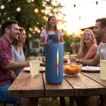 Portabler Mini Bluetooth-Lautsprecher, blau - Geniessen Sie Ihre Lieblingsmusik mit kristallklarem Klang. Für Zuhause, Partys und unterwegs