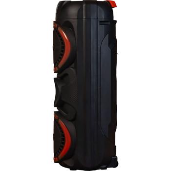 Preview: Haut-parleur de Fête Portable - Microphone & Bluetooth TWS - Effets Lumineux LED, 2x Woofers 8