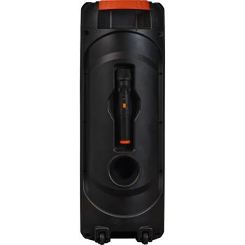 Preview: Haut-parleur de Fête Portable - Microphone & Bluetooth TWS - Effets Lumineux LED, 2x Woofers 8