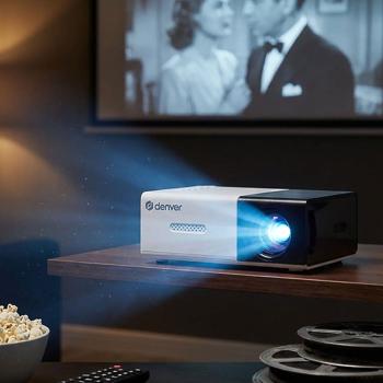 Preview: Ultrakompakter Projektor mit HDMI, USB-C & microSD: Leistungsstarker Mini-Beamer - Ihr Begleiter für maximales Kinofeeling und Top-Präsentationen