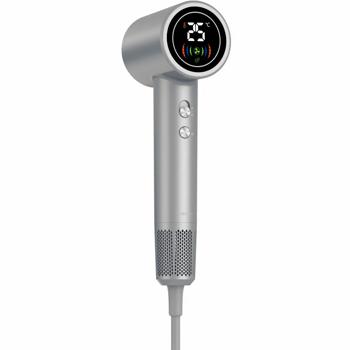 Preview: Hochleistungs Haartrockner 1400W, silber, Föhn mit LED-Anzeige für schnelles Trocknen und glänzende Ergebnisse - Perfekt für den professionellen Einsatz