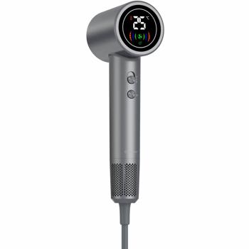 Preview: Hochleistungs Haartrockner 1400W, dunkelgrau, Föhn mit LED-Anzeige, für schnelles Trocknen und glänzende Ergebnisse - Perfekt für den professionellen Einsatz