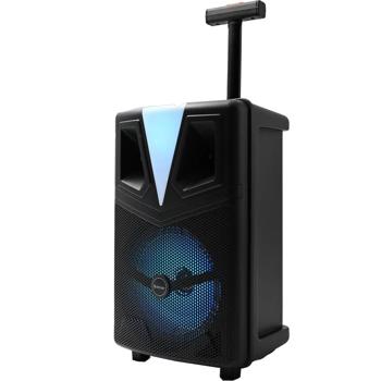 Potente altoparlante trolley Bluetooth da 8 pollici con suono ricco da 12 W RMS per la migliore atmosfera di festa - mobile, potente, affidabile