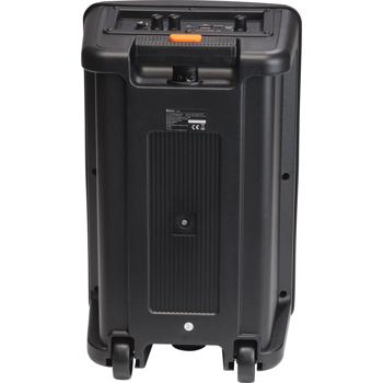 Preview: Haut-parleur Bluetooth 8 pouces - Son puissant 12W RMS, lumière LED rythmique, micro filaire, USB/MicroSD, AUX - Mobile, roulettes, TWS, batterie longue durée