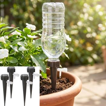 Sistema di irrigazione a goccia per bottiglie in PET, 4 pezzi, bianco e nero