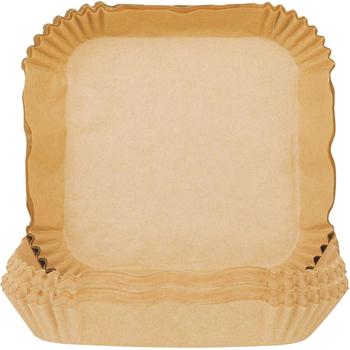 Papier sulfurisé résistant à l‘huile pour friteuse à air chaud, 200 pièces, 16x16 cm, anti-adhésif, résistant à la chaleur & parfaitement adapté, pour une friture propre & facile