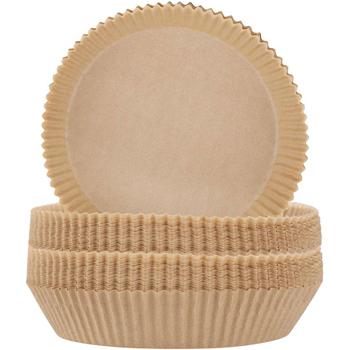 Garnitures en papier sulfurisé résistant à l‘huile pour friteuses à air chaud, 200 pièces, Ø 16 cm, anti-adhésives, résistantes à la chaleur & parfaitement adaptées, pour une friture propre & facile