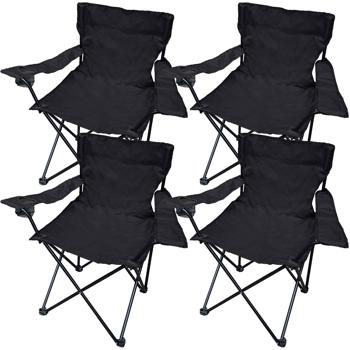 4-piece camping folding chair set: With armrest & cup holder – Compact, robust & comfortable – Your perfect outdoor companion
