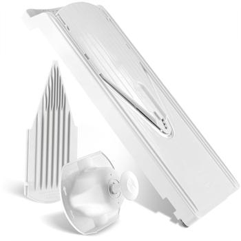 Multifunktionale Gemüsereibe V3 Basis Set, 3 Schnittstärken, weiss: Küchenhobel für Gemüse & Obst