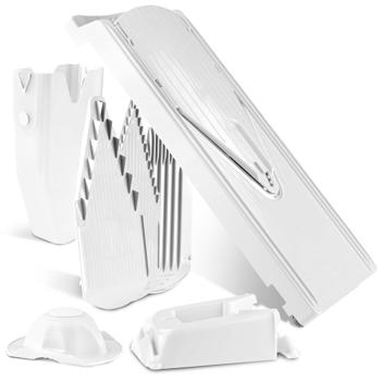Multifunktionale Gemüsereibe V3 Profi Set, 5 Schnittarten, weiss: Küchenhobel für Gemüse & Obst