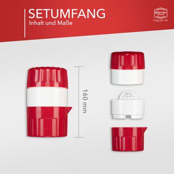 Preview: Manual juicer, white-red: A juicer for lemon, orange & lime - Healthy & Simple