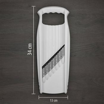 Preview: Wellen-Waffel XXL PowerLine pour pommes de terre, coupe-frites ondulées et coupe gaufrette pour ondulations épaisses et pommes de terre gaufrette, lame en acier inoxydable, blanc