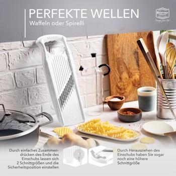 Preview: Multifunktionaler Gemüseschneider für Waffelschnitte: Perfekte Wellen- & Spirelli-Schnitte – So macht Gemüse-Essen Spass