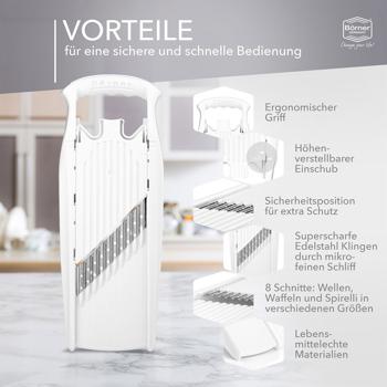 Preview: Multifunktionaler Gemüseschneider für Waffelschnitte: Perfekte Wellen- & Spirelli-Schnitte – So macht Gemüse-Essen Spass