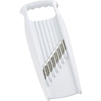 Wellen-Waffel XXL PowerLine pour pommes de terre, coupe-frites ondulées et coupe gaufrette pour ondulations épaisses et pommes de terre gaufrette, lame en acier inoxydable, blanc