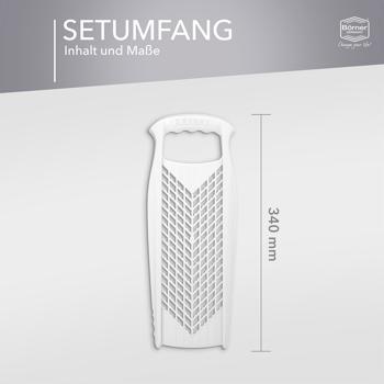 Preview: Profi Küchenreibe Weiss - Vielseitige Raffel für Obst, Käse, Gemüse & Zesten - 2 Reibflächen - Made in Germany, BPA-frei, 34x13x3.7cm