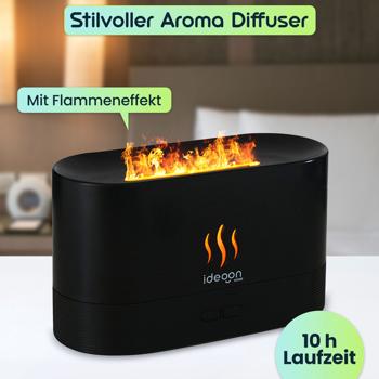 Preview: 2er-Set Stilvoller Aroma Diffuser mit Flammeneffekt – Ultraleiser Ultraschall Duftbefeuchter, USB, Auto-Stop, 10h Laufzeit für Schlafzimmer & Büro