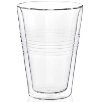 Preview: 2er-Set Thermogläser mit Riffelung, doppelwandig – 300 ml – Doppelwandgläser für besten Genuss von Kaffee & Tee mit Schwebeeffekt