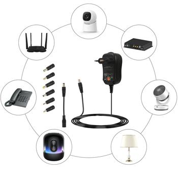 Preview: Universal Netzteil 3-12V 600mA 7,2W inkl. 6 Adapter, Pol-Wender & Schlüssel - Flexibles Schaltnetzteil für Kleingeräte, effizient & sicher