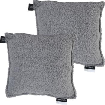 Preview: 2er-Set Luxus Heizkissen 45x45 kabellos – Samt-Wärmekissen mit 5000mAh Akku, 3 Stufen, USB & weiche Füllung - Sanfte Wohlfühlwärme für Ihr Zuhause