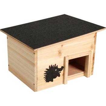 Casetta per ricci resistente alle intemperie in legno FSC, kit: 32x26x20,5 cm, per l‘estate e l‘inverno - riparo sicuro per i ricci, montaggio rapido