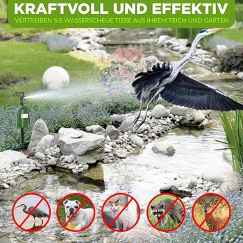 Preview: Universal Tiervertreiber mit Wasserstrahl & Bewegungssensor: Vertreibt Hunde, Katzen, Reiher & Wildtiere, schützt Ihren Garten effektiv