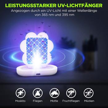 Preview: Insektenfalle mit UV-Licht und Klebefolie: Ein geruchloser Insektenvernichter für Wohnraum, Schlafzimmer & Camping