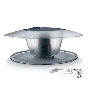 Preview: Moderna casetta per uccelli da appendere - resistente e facile da pulire, elegante, stazione di alimentazione in grigio pietra per una vivace fauna selvatica in giardino