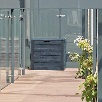 Preview: Coffre de Jardin Robuste et Pratique - Rangement Coussins & Outils - Résistant UV - 140L - Anthracite - Montage Facile sans Outils