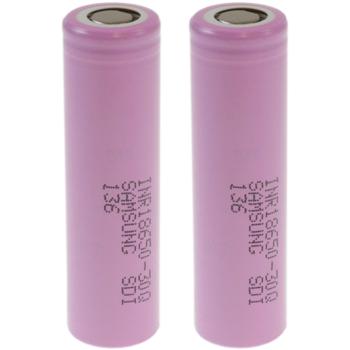 set of 2 Li-ion battery 18650 3000mAh Flattop: INR18650 3.6V - The power cell for e-cigarettes & LED flashlights