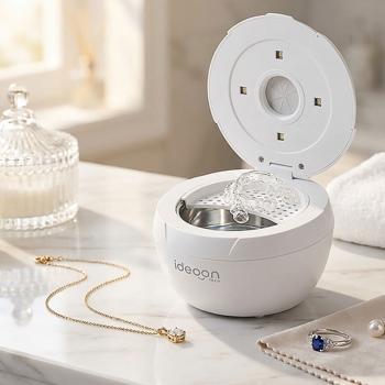 Professional ultrasonic cleaner 25 watts, hygienic & thorough: brace cleaner, make-up brush cleaner, jewellery cleaner & more – small & effective